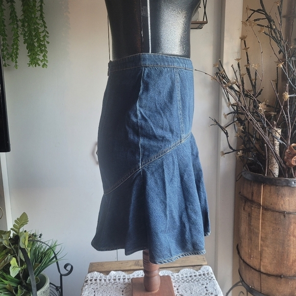 Denim Ruffled Peplum Skirt - Picture 4 of 6